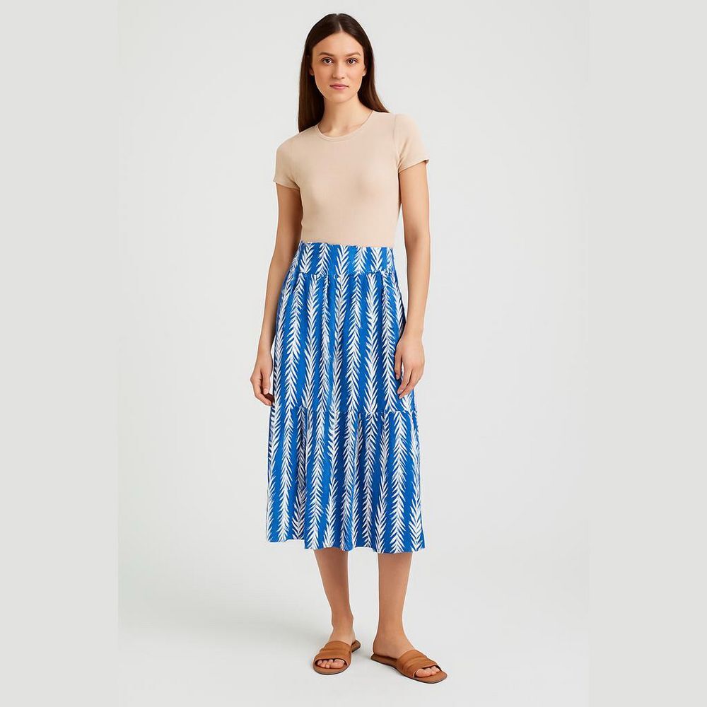 Cupshe Women's Maxi Skirt Size Large Blue and White NWT
